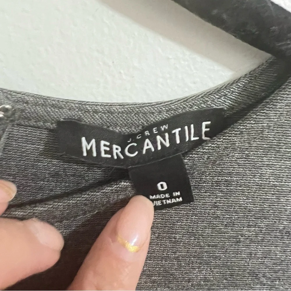 J Crew Mercantile Ponte Gray Pencil‎ Mini Dress Size 0 Neutral Solid Workwear